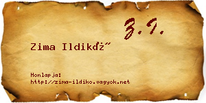 Zima Ildikó névjegykártya